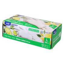 크린랲 크린 라텍스 장갑 대형 100매입, 1개, 대(L)