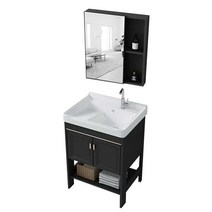 카페 무타공 간이 세면대 세면하부장 세트 43-60cm, 세면기80+수도꼭지+사각거울