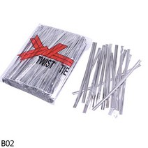 800 개 8cm 10cm 골드/실버 메탈릭 트위스트 타이 와이어 씰링 바인딩 플라스틱 첼로 롤리팝 캔디 가방 파, 02 B02_02 10cm_01 about 800pcs