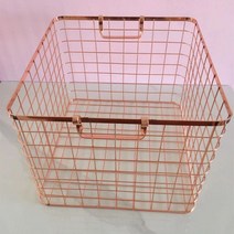 로즈골드 북유럽 와이어 바스켓 빈티지 철제 바구니 철망 네트망 트레이, 단일사이즈, 로즈골드 대형