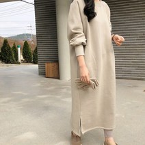 걸스데일리/[Muse12]나그랑 맨투맨 원피스 ver.겨울/기모 원피스