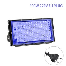 견인볼 견인장치 고리 ALIEN 50W 100W LED UV 블랙 라이트 무대 자외선 투광 효과 조명 할로윈 크리스마스, 01 100W 220V EU Plug