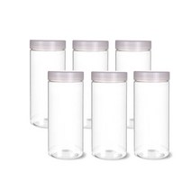 팜스용기 팜스원형 밀폐용기 화이트 500ml, 6개입, 본체 + 뚜껑