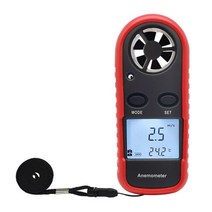2 in 1 미니 풍속계 휴대용 풍속계 온도계 풍속 게이지 미터 풍속계 30ms lcd 디지털 휴대용 풍속계, 상자 없음
