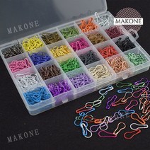 Makone 상표등록 컬러 클립 패션 옷핀 미니 바늘 의류핀, 15칸15색[750매], 750개