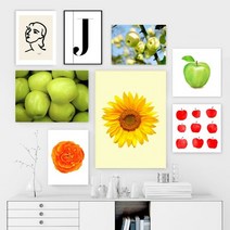 셀러허브_리빙 풋사과 청사과 그림 프레임 액자 10종 3호(22x22cm), 선택완료