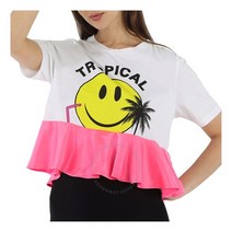 Filles A Papa Ladies T-Shirt Multicolor Smile Jersey White Brand Size 161069090-35-MULTI