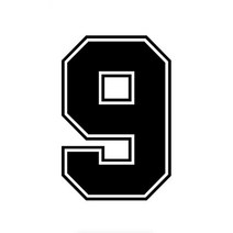 야구헬멧스티커 WaveHands 번호 9 헬멧 비닐 오토바이 스티커 액세서리 스티커에 재미 있은 3D JDM, 01 Black, 01 Black