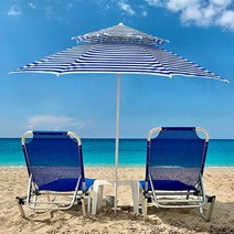 국내제작 줄무늬 2단 소형 중형 대형 야외 정원 카페 테라스 옥상 캠핑용 그늘막 파라솔, 블루