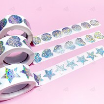 선물포장 청첩장 쿠키박스 반짝이 씰 스티커 1롤, C별