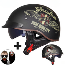 오픈페이스 하이바 경량 소두 클래식바이크 헬멧, 블랙