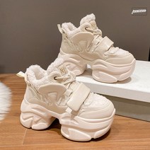 굽높은운동화 심플 푹신한 화이트 하이힐 통굽 키높이 신발