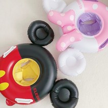 미키 미니 쿠션 보행기 튜브 유아 아동 키즈 바닷가 물놀이 워터파크 튜브, 미키 (영문프린팅 랜덤)