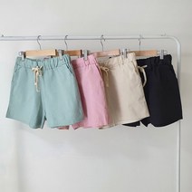 몽글리다 스판 숏 파스텔 린넨 밴딩 반바지 4color