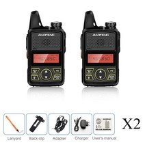 워키토키 생활 업무용 인터컴 디지털 고성능 건설현장 식당 무전기 원래 baofeng bf-t1 핸드 헬드 미니 mhz fm hf 트랜시버 트럭 운전사의 휴대용 양방향 라디오, 협력사, 2개, 유로