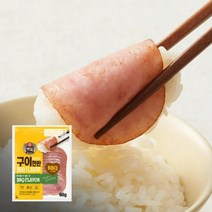cj 간단한 김처럼 밥에 싸먹는 햄 구이 한판 60g 야식 점심 도시락 소풍 김밥 술안주 자취, 2개