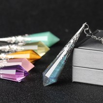 수맥 찾기 탐지기 다우징 찾는법 팬듈럼 펜던트 파워스톤 천연 크리스탈 원석 펜듈럼, 네이비 블루