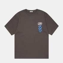 라이풀 남성용 체커보드 반소매 티셔츠 그레이 LF2MKN0303
