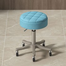 회전 스툴의자 미용 진료 진찰 실험실 보조 네일 시술의자 의자 화장대, 1, 레이크블루-그레이미스틸휠