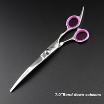 미용 이발사 가위 세트 스테인레스 7.0inch 빨간 애완 동물 손질 스트레이트 컷 치아 컷 물고기 뼈 prt 손질, 6.5 희석