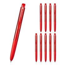 UNI Signo RT1 유니볼 시그노 노크식 볼펜 0.28mm (UMN-155-28) 10개, 레드 (UMN155-28)
