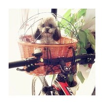 강아지자전거캐리어 애완 동물 펫 강아지 고양이 자전거바구니, 덮개 포함, 오렌지