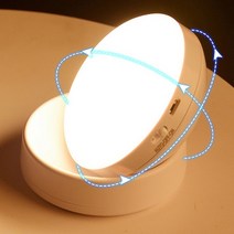 부착형 LED 캠핑랜턴 캠핑 충전식 무선 센서 실내등 각도조절 천장 차박 감성, 화이트