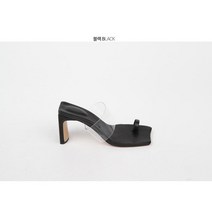 코지23 / 여자 스퀘어토 PVC 투명라인 하이힐 키작녀 여성 뮬