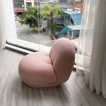 구비 소파 피에르폴랑 파샤 체어 구름 회전소파 Cloud 양털 의자 스툴 1인용 쇼파, 그린 프리미엄 스웨이드