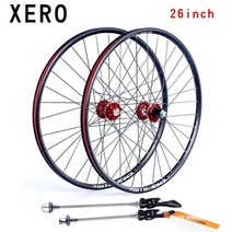xero 산악 자전거 휠셋 26 인치 wtb 림 알루미늄 디스크 브레이크 4 베어링 7-10speed 32h 100x135mm 알루미늄 합금 자전거 바퀴, 빨간색 1 쌍