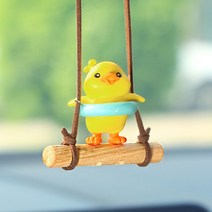자동차 장식 인형 애니메이션 피규어 스윙 덕 모델 작은 노란색 오리 백미러 걸이식 귀여운 액세서리 선물, 5.E