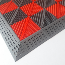 제이씨 카디조립매트 90cm X 60cm(반조립 포장배송), 빨강바탕+빨강솔(Red+Red)