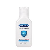 아모레퍼시픽 해피바스 브이프로텍트 안심 손소독제겔 휴대용 45ml 라임향 에탄올70% 살균력99.9% 녹차추출액 알로에베라함유 촉촉 손소독제, 1개