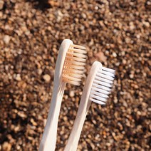 지키기 대나무 칫솔 제로웨이스트 친환경 제품 생분해 칫솔, 연갈색, 1개, 1개