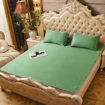 라텍스 돗자리 베개커버 세트 여름 에어컨 돗자리 2인용 비보뉴 L151Q426, 연록
