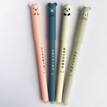 펜 마우스 펜마우스 손목보호 전자펜 4 개/몫 Kawaii 팬더 핑크 지울 수있는 블루 잉크 젤 학교 사무실 공급 선물 문구 Papelaria Escolar, [01] Random