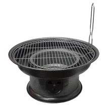 캠핑그릴 물받이 얼룩원형 숯불 바베큐화로 화덕 그릴 BBQ 숯불화로 번개탄화로