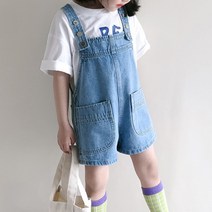 유블리 여아 베이직 데님 포켓 쇼츠 점프수트 로츠아