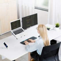 가전 노트북 브래킷 노트북 받침대 컴퓨터 거치대 더블스크린 사무용 데스크탑 모니터 데스크탑 조립식 선반 승강기 높이받침, 오류 발생시 문의 [ 블랙초이스 ]
