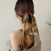 살랑살랑 그라데이션 스카프 머리끈 스크런치 헤어 곱창 밴드 리본 플라워 여름 휴가 바캉스 코디