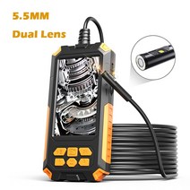 고성능 IPS 스크린 듀얼 카메라 산업용 내시경 HD1080P 8mm 55mm 렌즈 보어스코프 LED IP68 방수 경질 케이블 P50 45 인치, [02] 5m, [01] 55mm