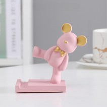 다오브 베어오브제 핸드폰 태블릿 명함 거치대, 킥베어, 핑크