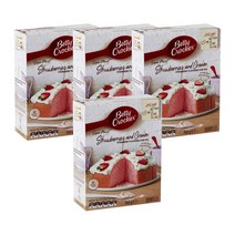 베티크로커 딸기 크림 케이크 믹스 540g Betty Crocker Strawberries Cream Cake Mix, 4팩