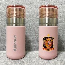500ml 스페인 국가 대표팀 시리즈 304 스테인레스 스틸 텀블러 진공 열 플라스크 보온병 물 커피 차 휴대용 병, [01] 500 미리리터, 07 Transparent cover