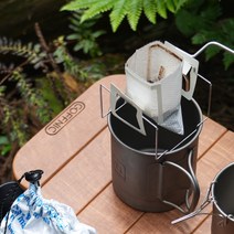 커프닉 GEAR6 접이식 커피 드립백 거치대 드립 체어 홀더 캠핑 백패킹, 드립백 거치대 + 가죽 스트랩