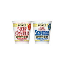 【세트 구매】 【고단백 & 저당질】 닛신 컵 누들 PRO [74g × 12개]+ 닛신 해산물 국수 PRO[78g×12개]
