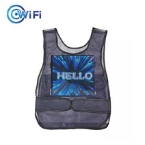 LED 형광 네온 보드 판 무선 프로그래밍 가능한 풀 컬러 디스플레이 빌보드 사인 텍스트 애니메이션 GIF DIY 드로잉 로고 광고 라이트, [02] LED screen with vest