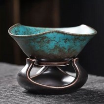 유취 도자기 차 거름망 세트 그린, 1개