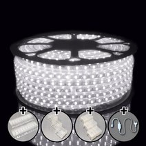탄탄 LED 고급형 5050칩 후렉시블 논네온 (50M/백색/전원잭O)