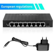 네트워크 스위치 허브 Kebidumei 8 포트 LAN 이더넷 네트워크 스위치 10/100Mbps 고성능 데스크탑 EU/US 플, 01 EU Plug